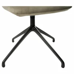 Stuhl Materia Soft Leder Nabuk 101 Conchiglia Gestell Aluminium Anthrazitgrau Lackiert