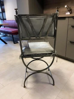 Stuhl Modell Ferro Rauleder Wassergrün Gestell Ausführung Metall