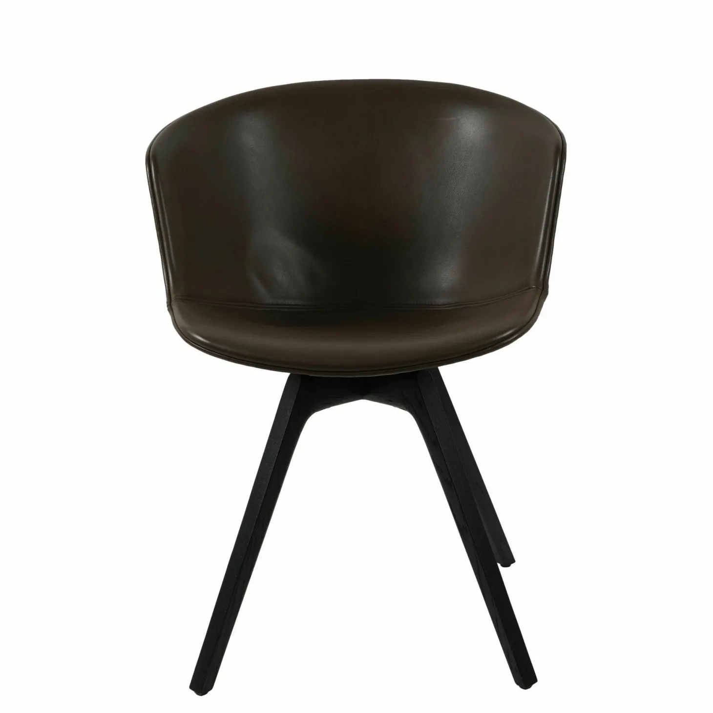 Stuhl Mono V3 Anilinleder Buttero Marrone Braun Gestell Eiche Schwarz Gebeizt