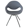 Stuhl Moon Stoff Dunkelgrau 4 MC Füße Schwarz