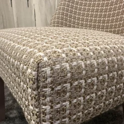 Stuhl Musa 1 Stoff Dedar Cherie Duna Beige Füße Holz Grau Beige Lackiert