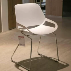 Stuhl Numo 1 Sitzschale Kunststoff Weiß Gestell Chrom Glanz