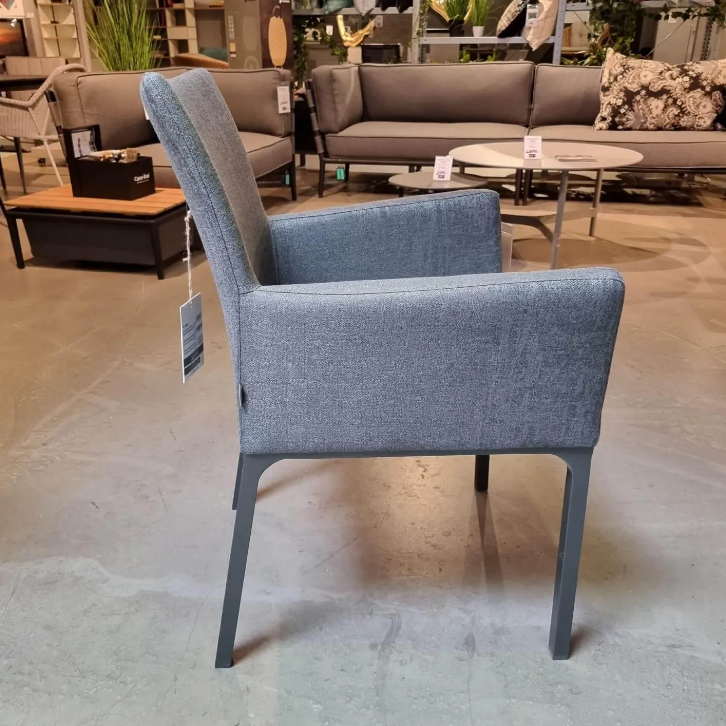 Stuhl Outdoor Artus Outdoorstoff Dunkelgrau Schiefergrau Meliert Gestell Aluminium Anthrazit