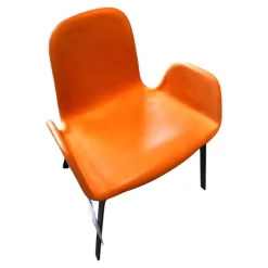 Stuhl Pec Leder Tabak Braun mit Armlehnen