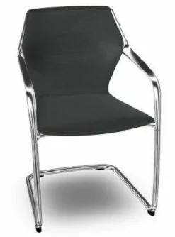 Stuhl Ray 9206/A Leder Torro 5 2999 Black Schwarz Gestell Rundstahl Verchromt