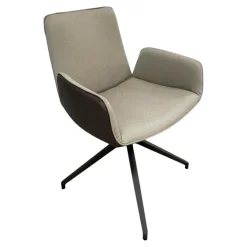 Stuhl S 700 Leder 5123 Braun-schwarz Stoff 4204 Braunbeige