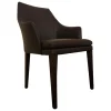 Stuhl Saloni Leder Normandie Dunkelbraun Füße Holz Dunkelbraun Mit Armlehnen