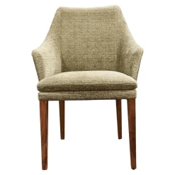 Stuhl Saloni Stoff Franca D-121 Beige Grau mit Armlehne