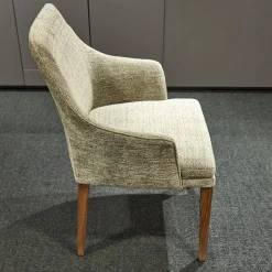 Stuhl Saloni Stoff Franca D-121 Beige Grau mit Armlehne