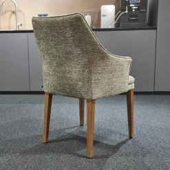 Stuhl Saloni Stoff Franca D-121 Beige Grau mit Armlehne