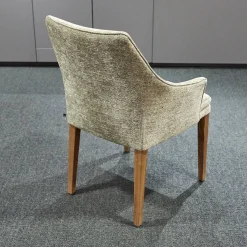 Stuhl Saloni Stoff Franca D-121 Beige Grau mit Armlehne