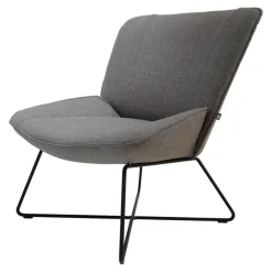 Stuhl SE383 Bezug Stoff 05.217 Blaugrau Metallfuß Lackiert Verkehrsschwarz