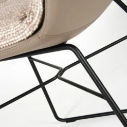 Stuhl Shilo Stoff Montana Dove Cut Leder Toro Taube Fuß Drahtgestell Black Grey