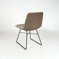 Stuhl Shilo Stoff Montana Dove Cut Leder Toro Taube Fuß Drahtgestell Black Grey