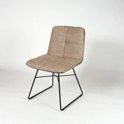 Stuhl Shilo Stoff Montana Dove Cut Leder Toro Taube Fuß Drahtgestell Black Grey