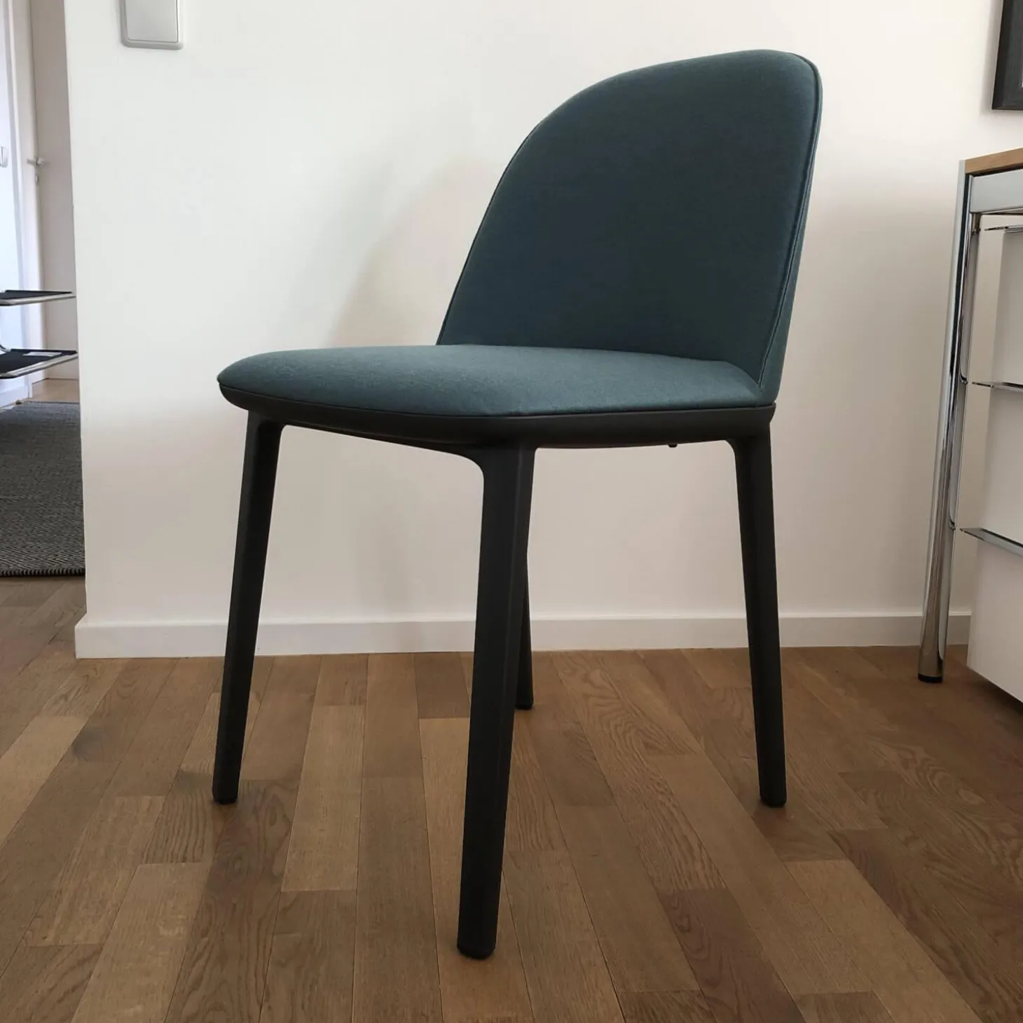 Stuhl Softshell Side Chair Stoff Aura Stahlblau