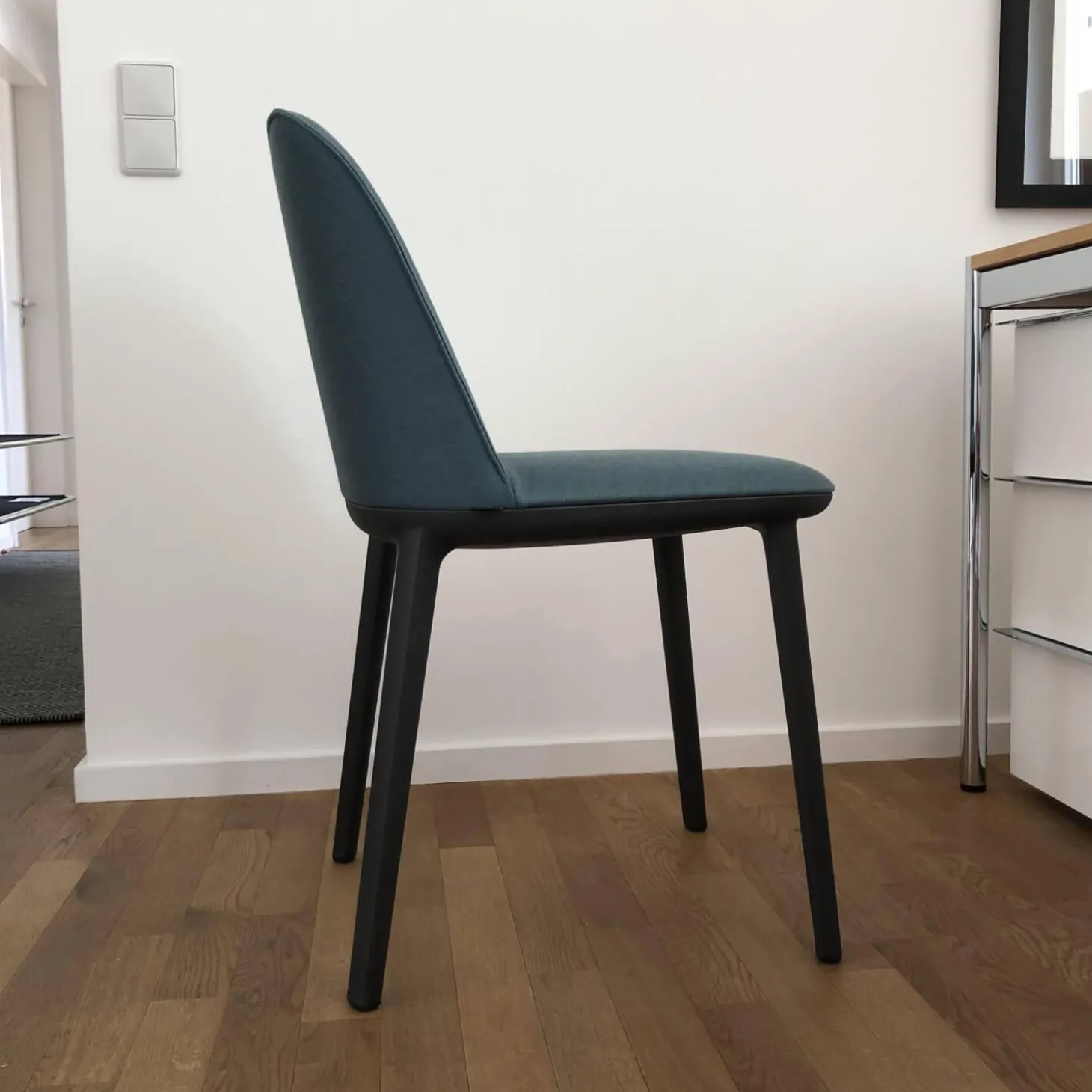Stuhl Softshell Side Chair Stoff Aura Stahlblau