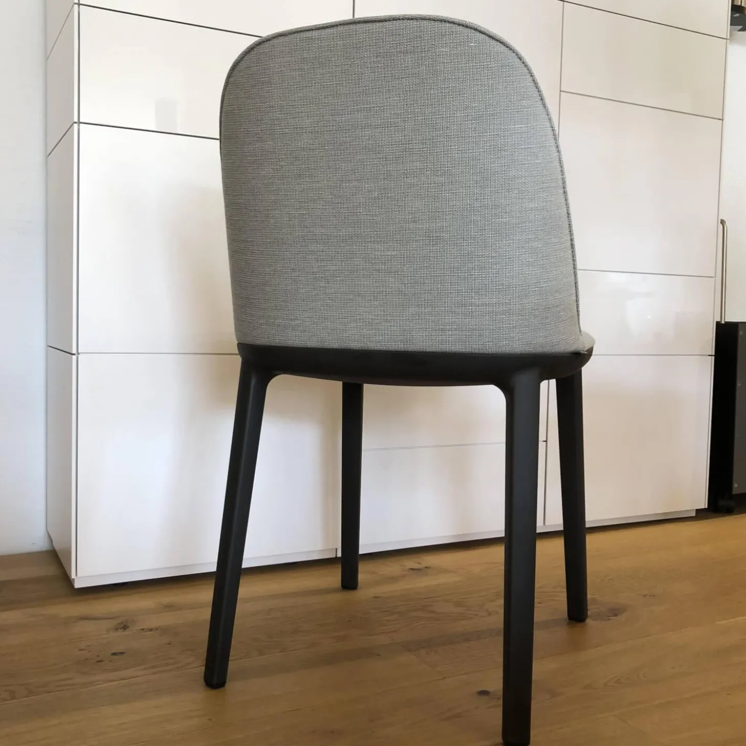 Stuhl Softshell Side Chair Stoff Reed Stahlblau