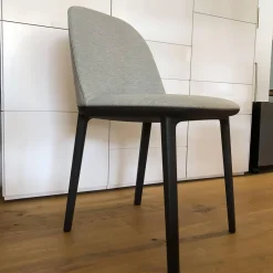 Stuhl Softshell Side Chair Stoff Reed Stahlblau