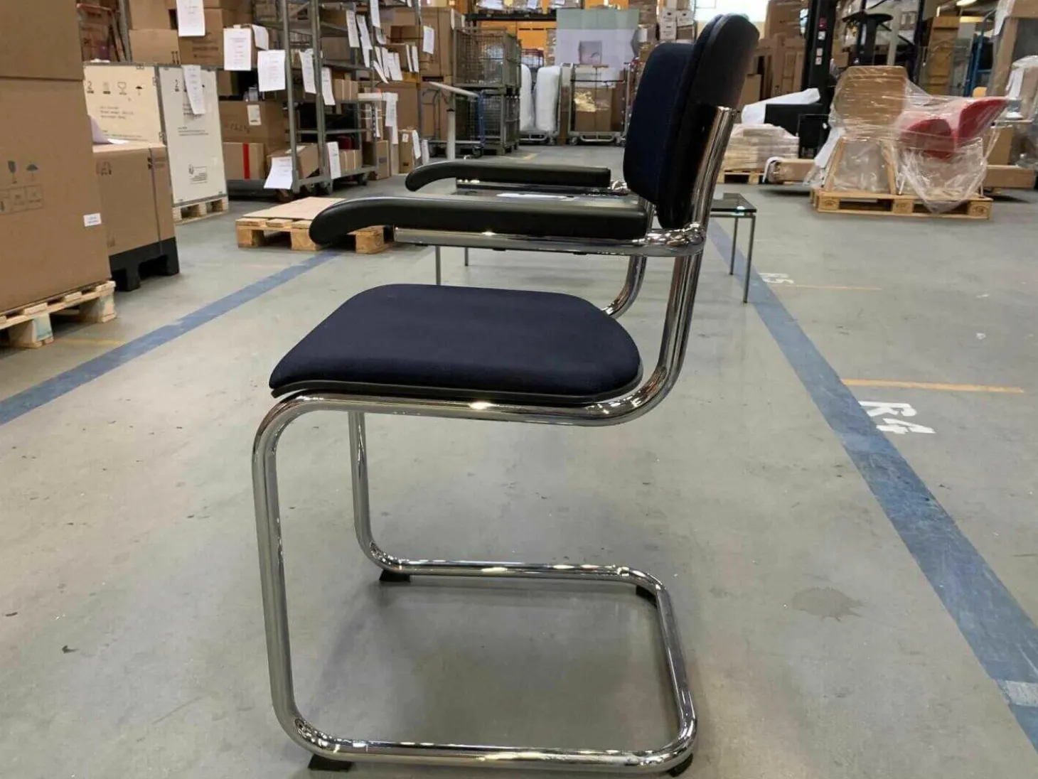 Stuhl Stoff Xtreme Plsaus YS016 Arawak Gestell Stahlrohr Verchromt