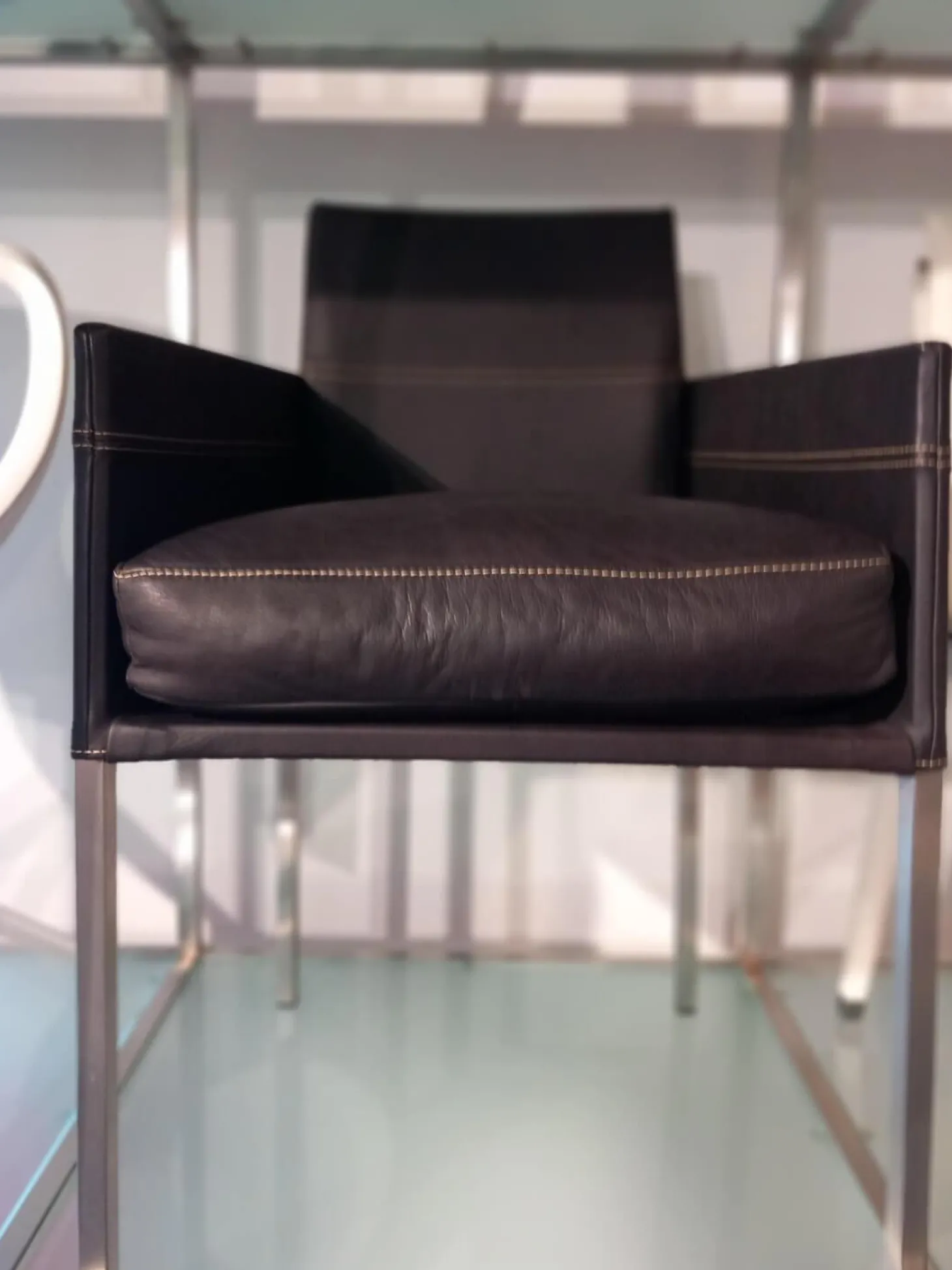 Stuhl Texas Leder Rancho Moro 1803 Braun mit Armlehne