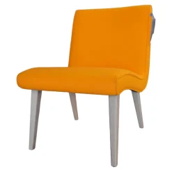 Stuhl Vostra Wood Bezug Divina 3 Farbe 426 Papaya Gestell Eiche Weiß Pigmentiert Geölt