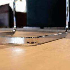 Stuhl Youma Leder Schwarz Belo 1601 Nero Gestell Alu Glänzend SA 61