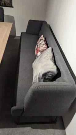 Stuhlgruppe 6222 Mit Bank Stoff 0565 82 Fango Grau Gestell Metall Schwarz Inklusive 2 Kissen