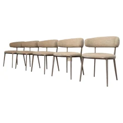 Stuhlgruppe Caratos Bezug Stoff Liseo Grau 2552115 Gestell Aluminium Bernstein Lackiert