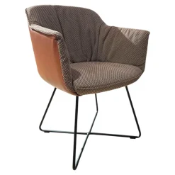 Stuhlsessel 641 Schale Leder 38 112 Kupferbraun Sitz Stoff 24 514 Beige Gestell Stahl Verkehrsschwarz