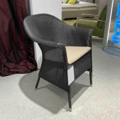 Stuhlsessel Dinner 2 Loom Geflecht Marone Matt Fußkappen Edelstahl