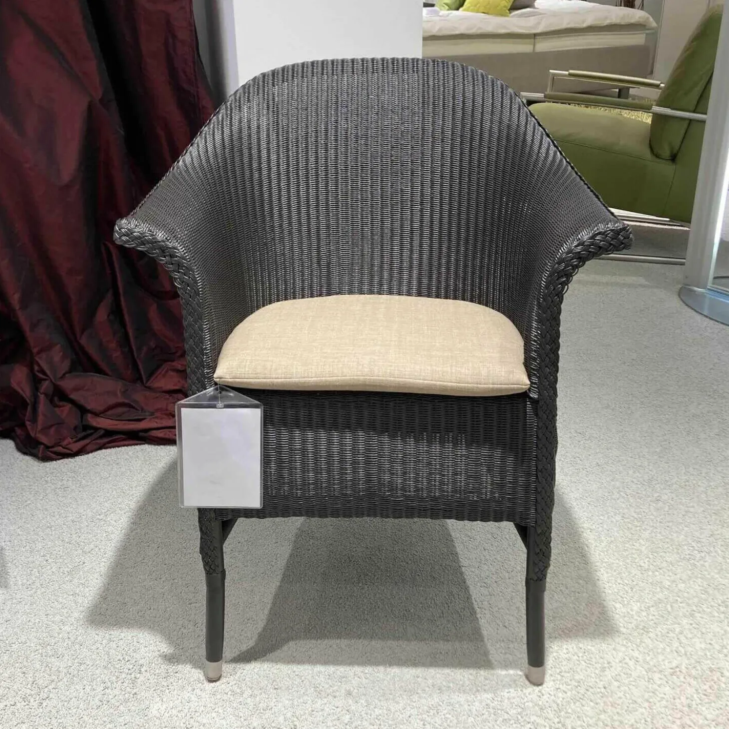 Stuhlsessel Dinner 2 Loom Geflecht Marone Matt Fußkappen Edelstahl