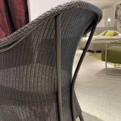 Stuhlsessel Dinner 2 Loom Geflecht Marone Matt Fußkappen Edelstahl