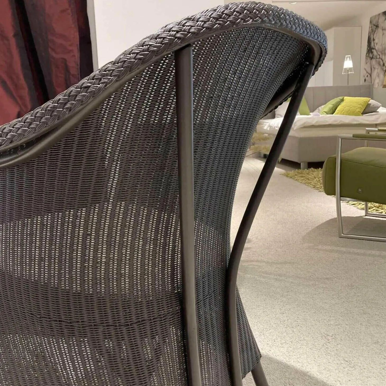 Stuhlsessel Dinner 2 Loom Geflecht Marone Matt Fußkappen Edelstahl