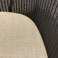 Stuhlsessel Dinner 2 Loom Geflecht Marone Matt Fußkappen Edelstahl