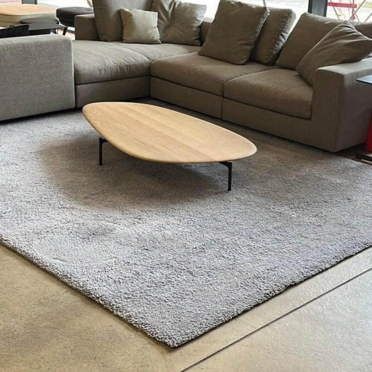 Teppich Basalt Low Schurwolle 054 Hellgrau Grau 240x370