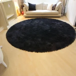 Teppich Fogg Rund Black Schwarz