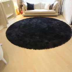 Teppich Fogg Rund Black Schwarz