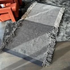 Teppich Fringe 192 Grau Beige Mit Fransen