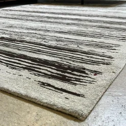 Teppich Kuruka Stoff Weiß Schwarz Braun 170x350