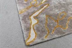 Teppich Marmo Real T Tencel Beige Gelb Creme