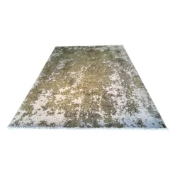 Teppich Persion 265x190 Art Edition Hoher Wollanteil Täbris Perser Grün Weiß Gebürstet Und Eingefärbt