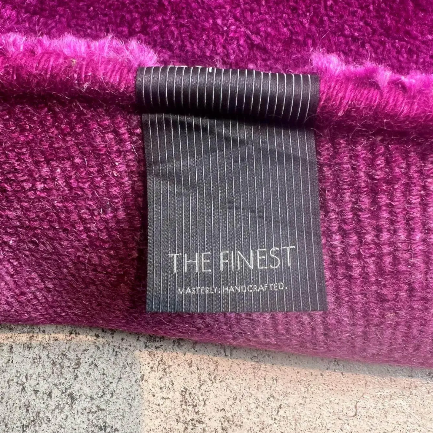Teppich The Finest Mohair Wolle Dark Purple Violett 200x200