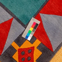 Teppich 245x200 Bali Velours 21 G596 Bunt Türkis Rot Graublau Orange Schwarz Handgeknüpft In 80 Knoten