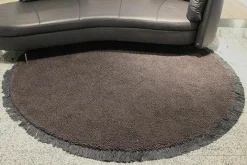 Teppich 200x200 Beiras Uni Braun Grau Neuseelandwolle Mit Fransen