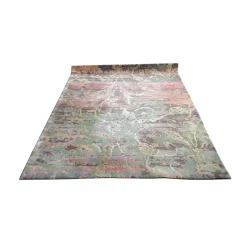 Teppich 240x170 Jungle Schurwolle Bunt Grün Rot Braun Mit Seide