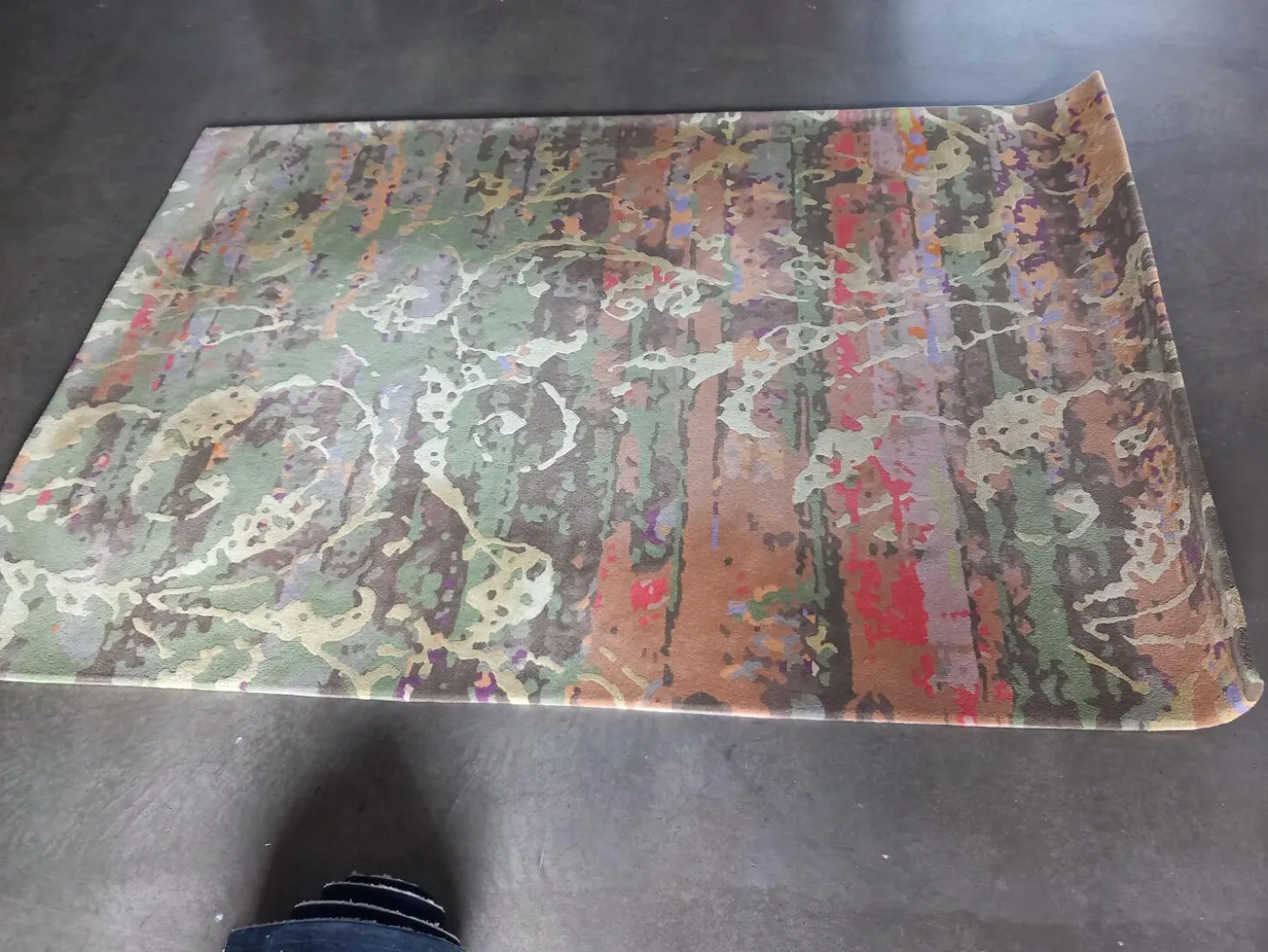 Teppich 240x170 Jungle Schurwolle Bunt Grün Rot Braun Mit Seide