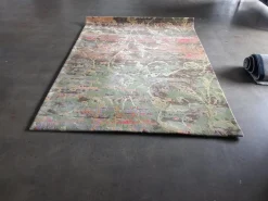 Teppich 240x170 Jungle Schurwolle Bunt Grün Rot Braun Mit Seide