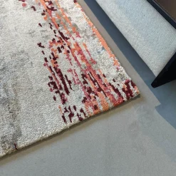 Teppich 200x300 Legends Of Carpets Chimbuka Wolle Seide Brennnessel Grau Blau Rot