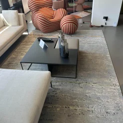 Teppich 250x350 Legends of Carpets Mpando Wolle Seide Brennnessel Grau Weiß Rot Braun